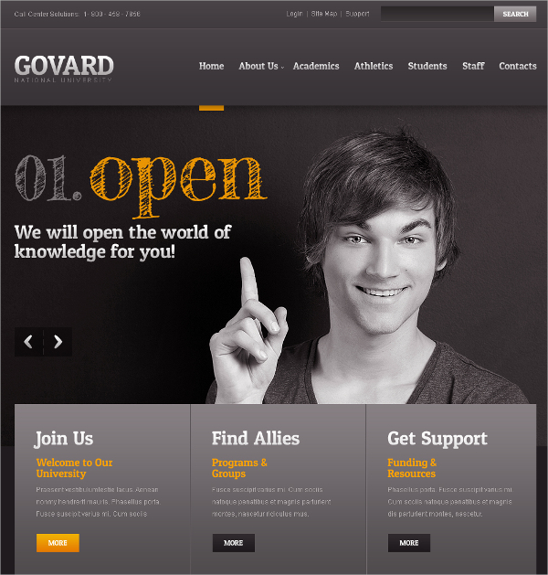 national education university flash cms template 69