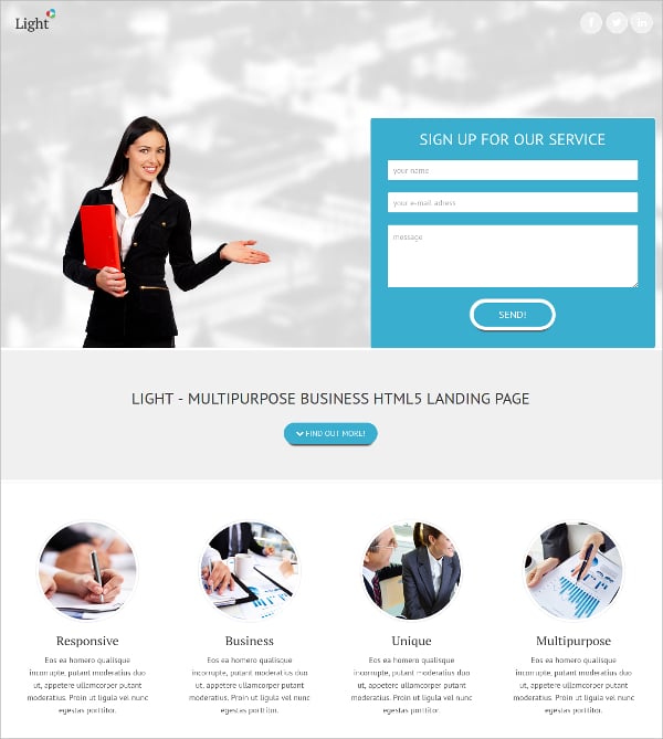 mobile animation business landing page theme 9
