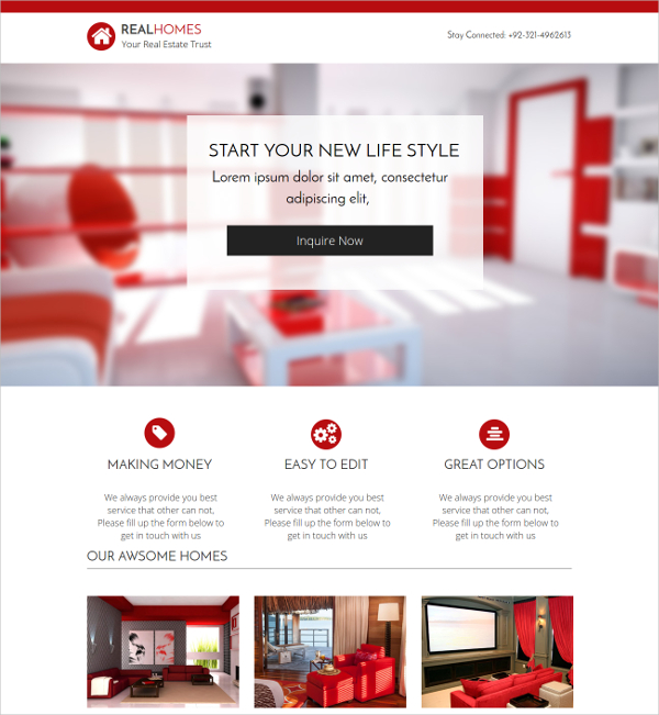 real estate landing page examples
