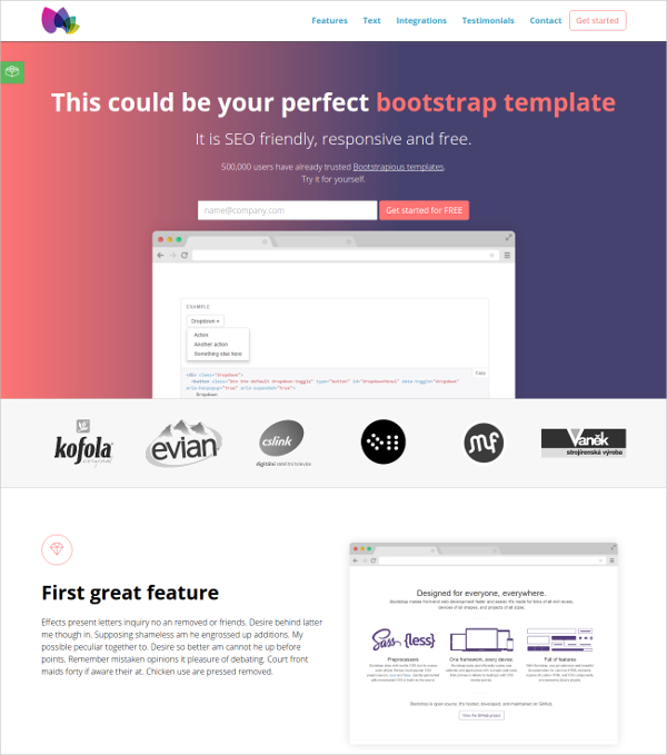 fully responsive bootstrap landing page theme