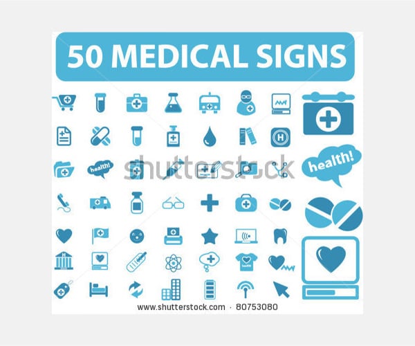 0 medical icons signs vector illustrations