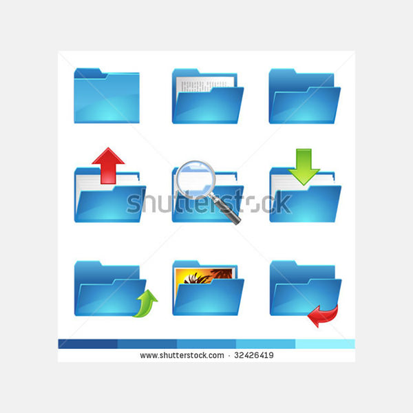 vector folder icons set