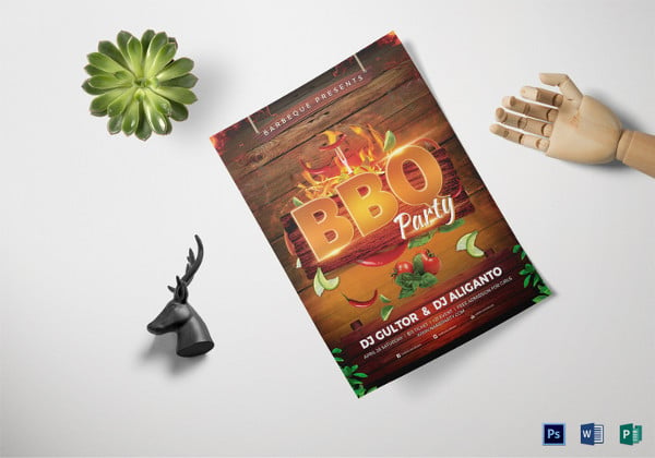 bbq party flyer template in psd