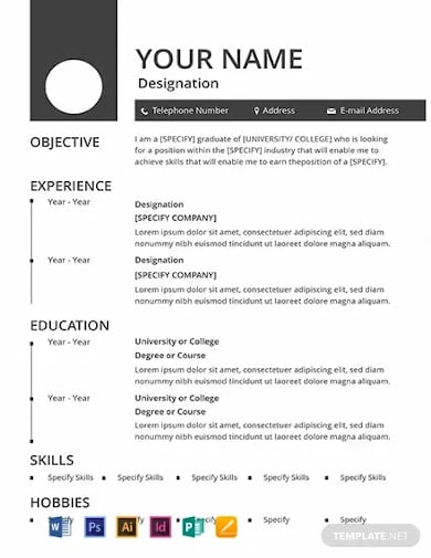 blank resume application form template