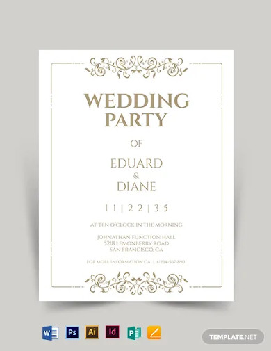 elegant fall wedding flyer template