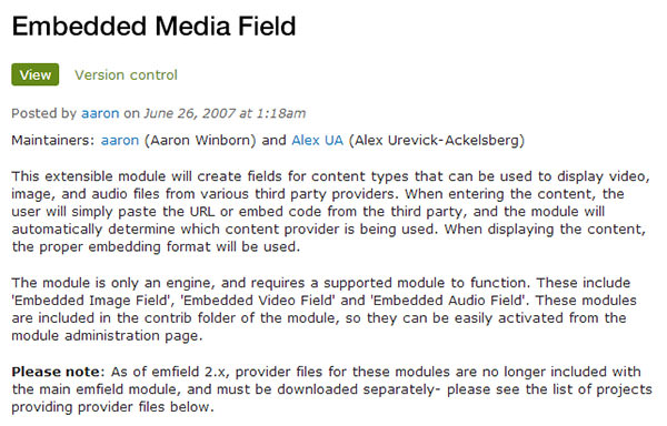 embedded media field