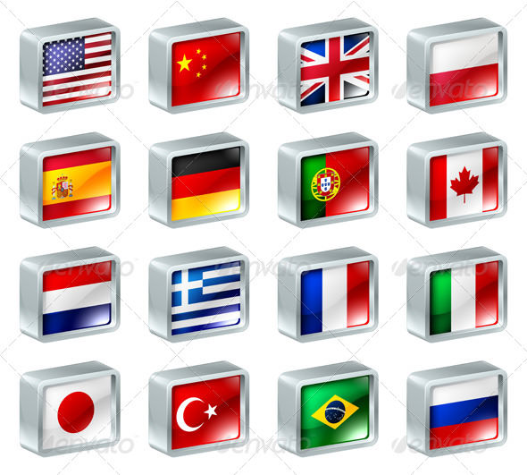 flag icons buttons