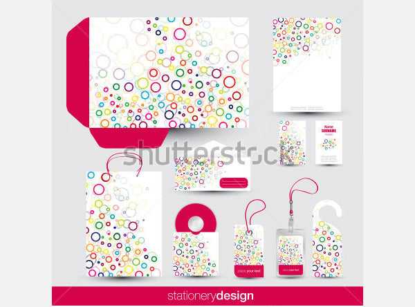 funky stationery set design in editable vector format
