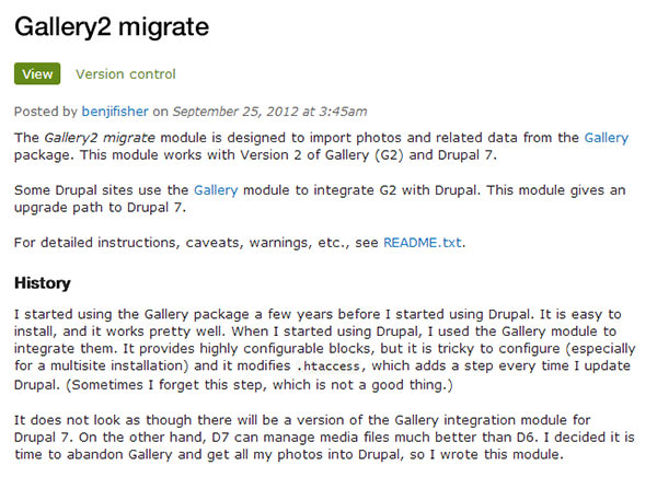 gallery2 migrate