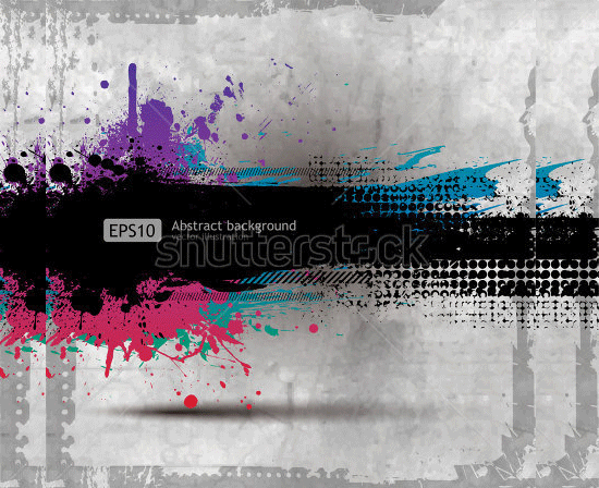 grunge background with a colorful rainbow ink splat effect