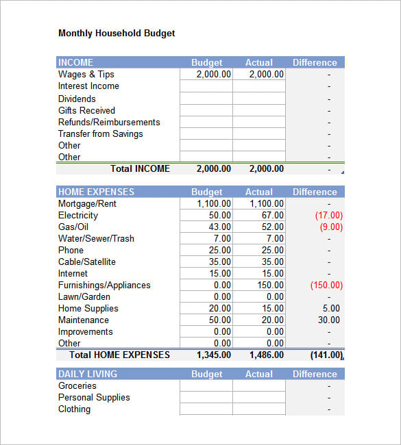 household-budget-worksheet