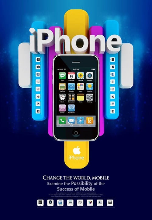 iphone mobile creative poster