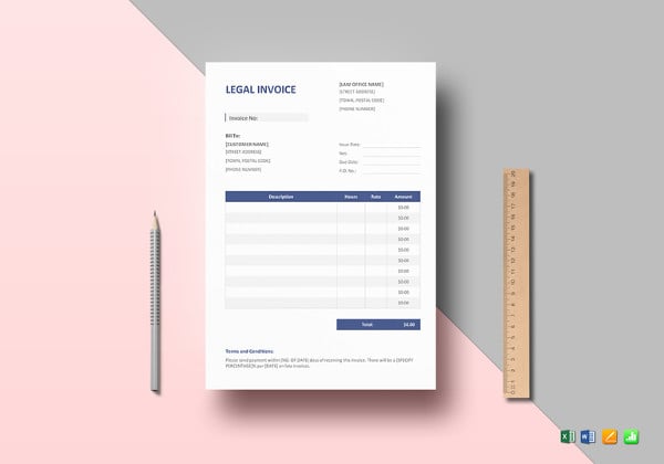 legal invoice template to print