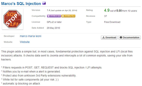 marcos sql injection