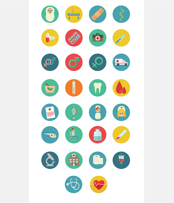 medical colorful flat svg icons