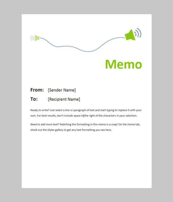 memo format template for ms word 2007