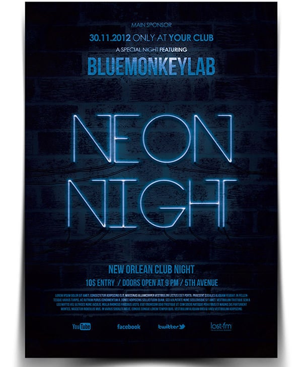 neon night flyer