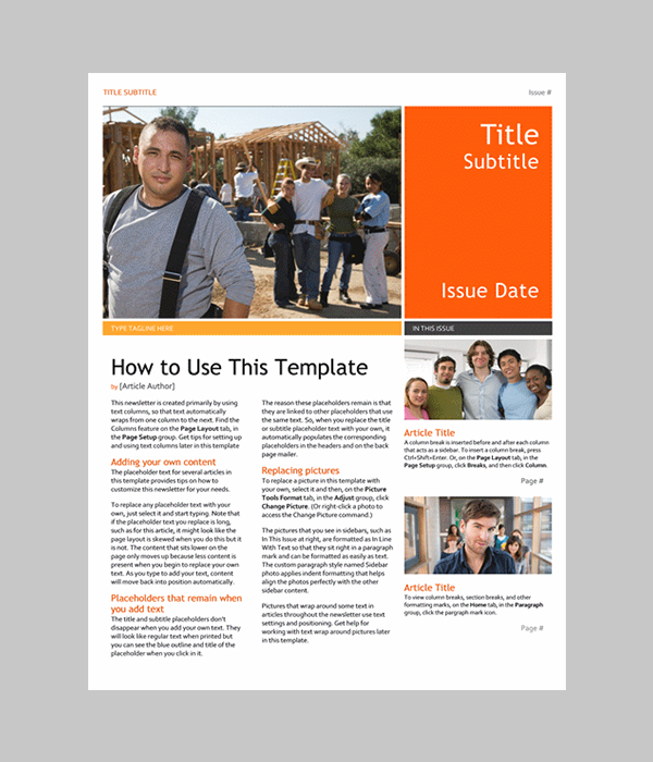 free download newsletter templates for microsoft word