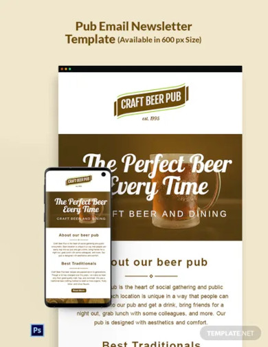 pub email newsletter template