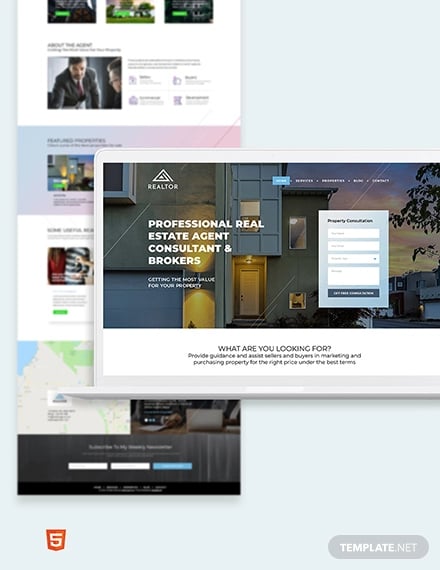 real estate agent realtor bootstrap landing page template