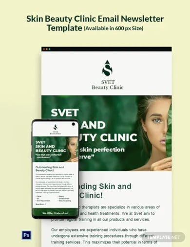 skin beauty clinic email newsletter template