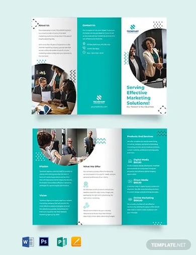 small business advertising tri fold brochure template