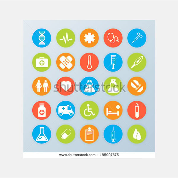 vector medical icons 25 set