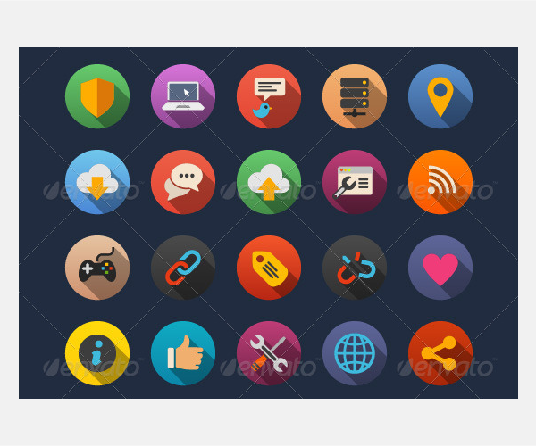 web and internet flat icons