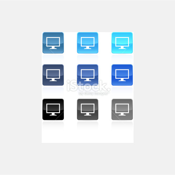 computer monitor icon set illustration