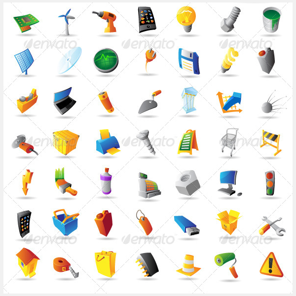icons for industry technology and computers