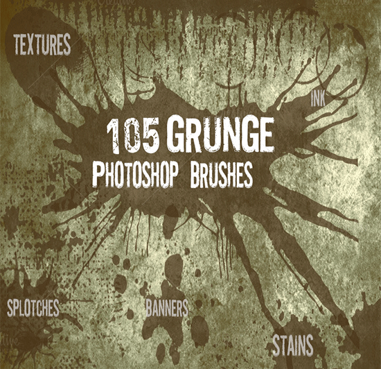 115 grunge photoshop brushes