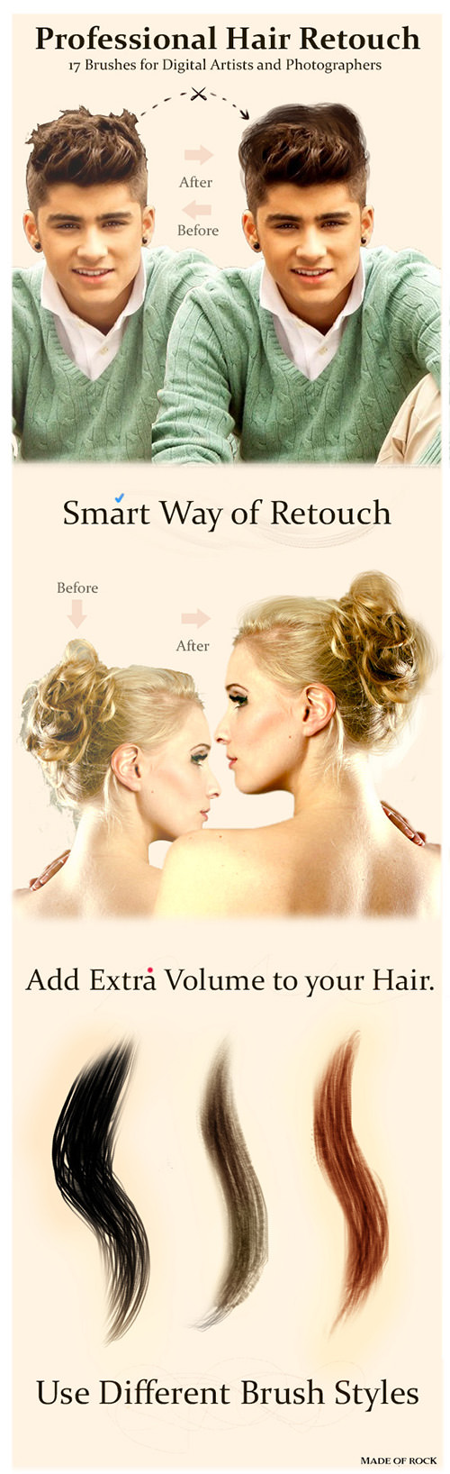 professional hair retouch brushes