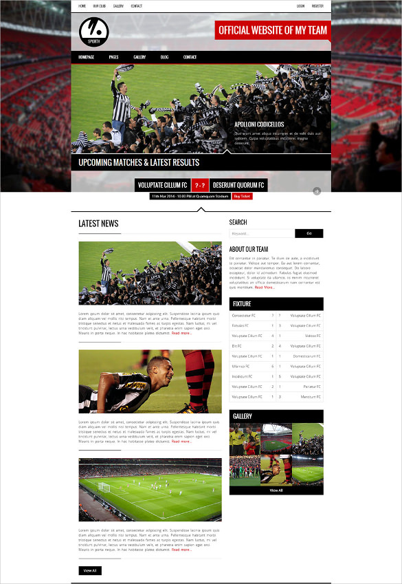 sporty html5 website template