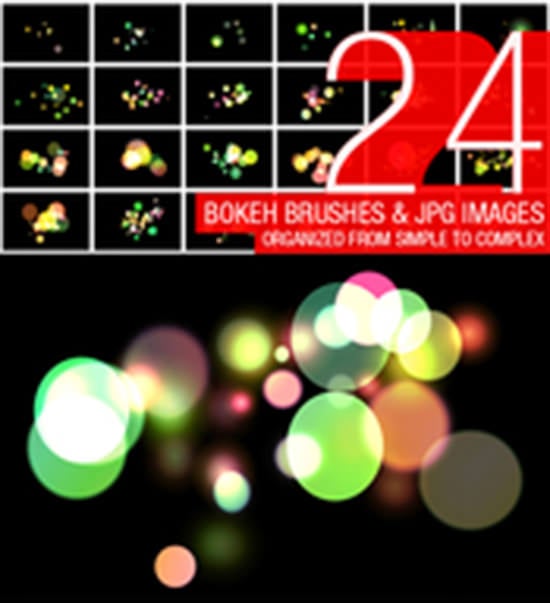 24 abstract bokeh brushes