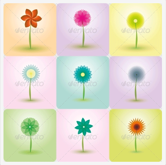 abstract flowers vector backgrounds