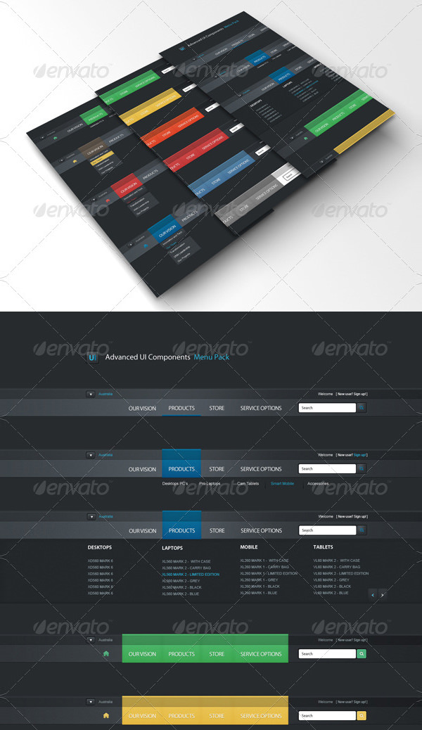 Best Web UI Menu Designs   16+ Free Templates