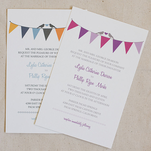 bunting free printable wedding invitation templates