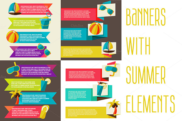 banners-with-summer-elements