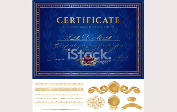blue certificate