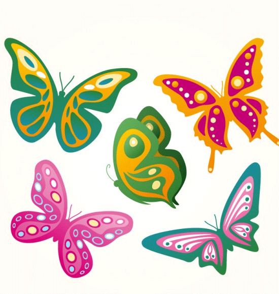butterflies flying vector1