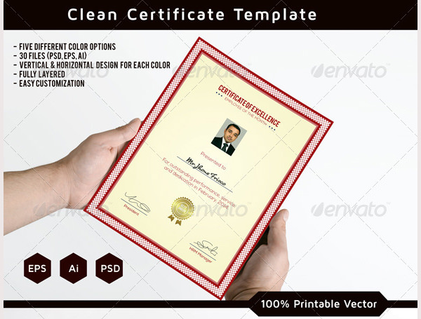 clean certificate template
