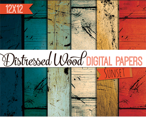 colorful distressed wood