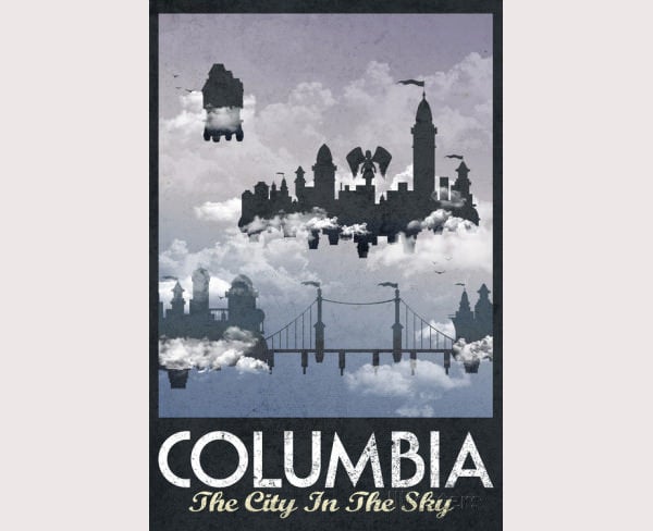 columbia retro travel poster