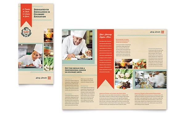 culinary school tri fold brochure