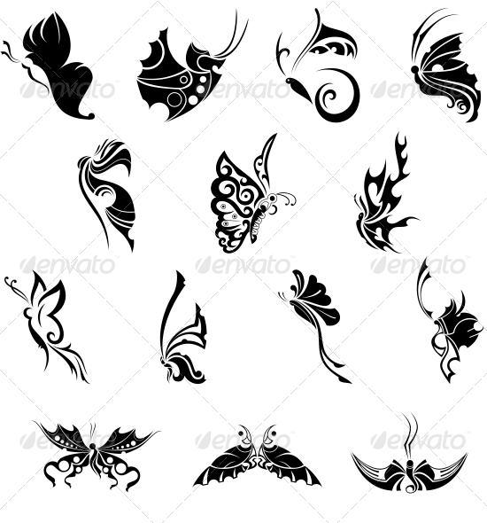 decorative butterflies vector pack