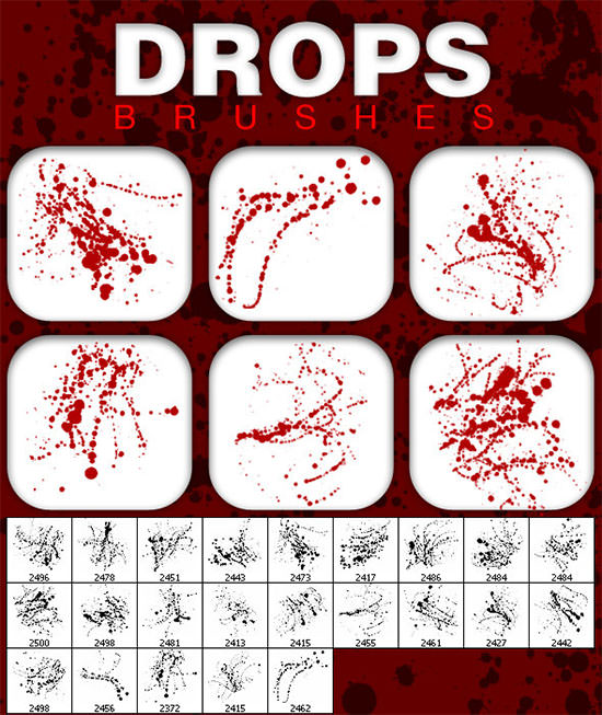 drops brushes