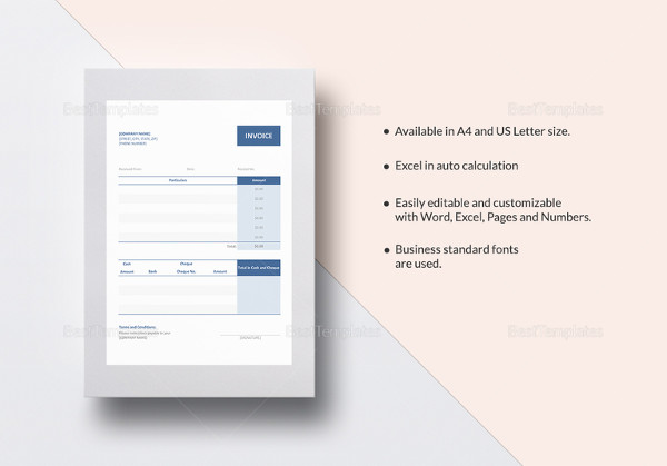 editable official receipt template