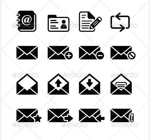 email mailbox vector icons set