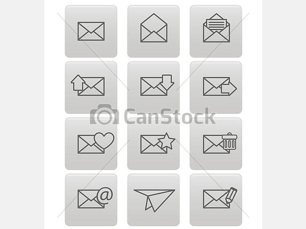 envelope-icons-for-email-on-gray-squares
