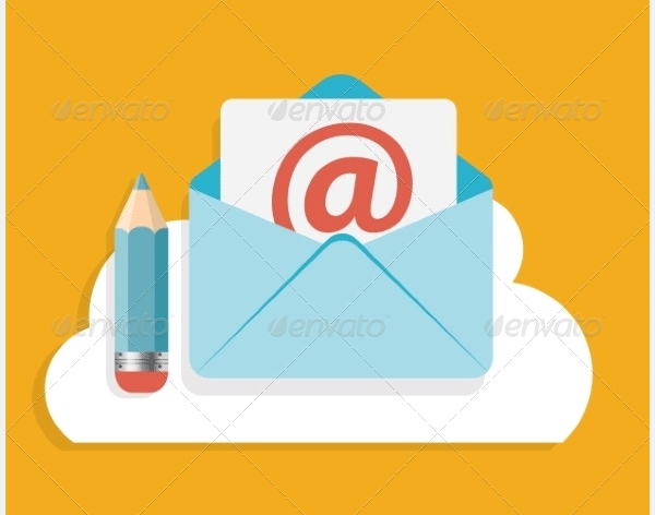 flat design concept email